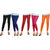 Naisargee Women's and Girl's Black-NavyBlue-Red-BabyPink-lightOrange Silk Ankle Length Combo Leggings -(XL Size - Pack of 5)