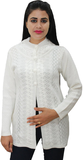 womens white cardigan with pockets