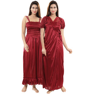 silk maroon robe