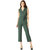 Miss Chase Green Flick Your Hair Collar Jumpsuit