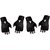 (Pack of 2 Set) Genuine Leather Netted Gym  Fitness Gloves with Wrist Support Black