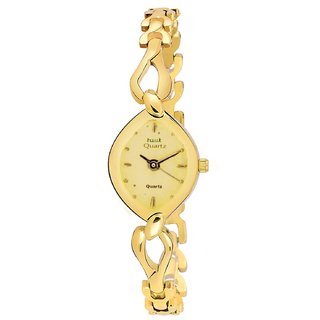 Buy Mark Regal Oval dial Gold Metal Strap Analog Watch For Women Online ...
