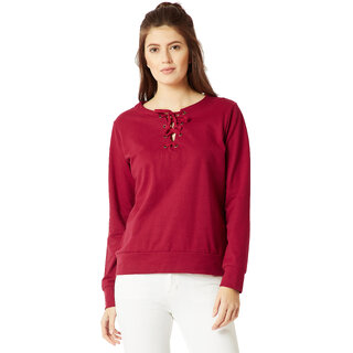 Miss Chase Maroon Tie Your Best Sweatshirt
