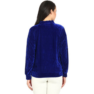 blue velvet cardigan