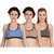 Arousy Girl's Seamless Wirefree Bra Non Padded Medium Coverage Bra For Women Racerback Style Cotton Lycra Sports Bra Pack of 3