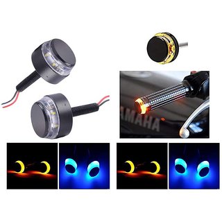 Bike Handle Bar Turn Signal Indicator Lights Blue Orange For All Bikes / Motorcycle / Scooter / Scooty- Universal Lights