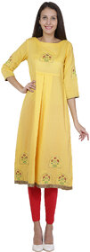 Fabster women's smart fit  Yellow flaired KurtiS