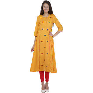 Fabster women's smart fit  Yellow flaired KurtiS