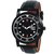 Mont Club Black Leather Strap Round Dial Watch For Men and Boy M-603