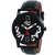 Mont Club Black Leather Strap Round Dial Watch For Men and Boy M-604