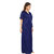 Be You Navy Blue Solid Women Nightwear Set