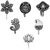 Om Jewells Silver Oxidised Immitation Jewellery Combo of 6 Classy Press on Nose Pin made for Girls and Women CO1000179