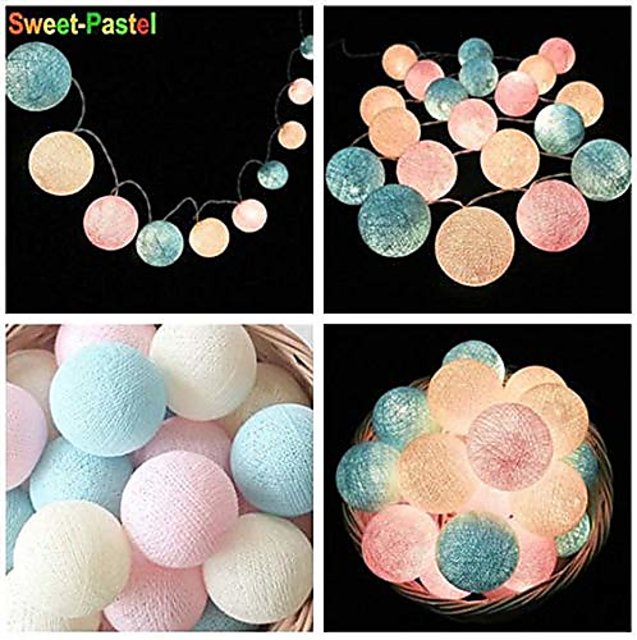 Multicolor LED Cotton Balls 20 Pcs.