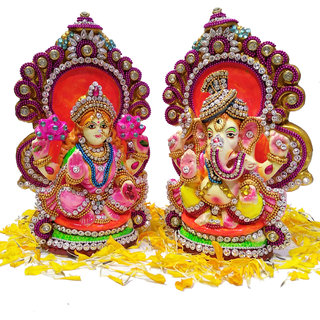 Buy Kartik Laxmi Ganesha Statue Lakshmi Ganesha Idol Laxmi Ganesh Murti Lakshmi Ganesha Showpiece Diwali Gift 6 Inch Online 999 From Shopclues