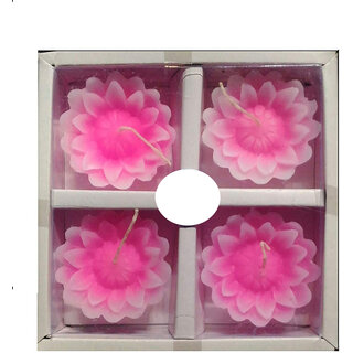 Lotus Flower Shape Handmade Floating Candles for Home Decoration Diwali  Best Pooja ambience, Without Fragrance 4pcs