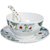 Mehul Crockery Melamine White Daisy Round Soup Bowl Set - (6 Soup Bowl, 6 Saucer Plate  6 Soup Spoon), Multicolour