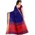 Fabwomen Sarees Zari Work Blue And Red  Coloured Kanjivaram Silk Traditional Party Wear Women's Saree/Sari With Blouse Piece.