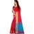 Fabwomen Sarees Zari Work Red And Sky Blue  Coloured Kanjivaram Silk Traditional Party Wear Women's Saree/Sari With Blouse Piece.