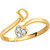 Sukai Jewels Heart Initial 'D' Gold Plated Alloy & Brass Cubic Zirconia Alphabet Finger Ring for Women and Girls [SAFR174G]