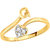 Sukai Jewels Heart Initial 'G' Gold Plated Alloy & Brass Cubic Zirconia Alphabet Finger Ring for Women and Girls [SAFR175G]