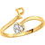 Sukai Jewels Heart Initial 'P' Gold Plated Alloy  Brass Cubic Zirconia Alphabet Finger Ring for Women and Girls SAFR183G