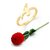 Vighnaharta Stylish A Letter Gold- Plated Alloy Ring With Rose Ring Box for Women and Girls - VFJ1305ROSE-G8