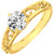 Sukai Jewels Solitaire Gold Plated Alloy & Brass Cubic Zirconai Fimger Ring for Women & Girls [SFR854G]