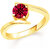 Sukai Jewels Red Solitaire Gold Plated Alloy  Brass Cubic Zirconia Finger Ring for Women  Girls SFR872G
