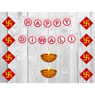 Buy Modern Diwali Decoration Combo Of Happy Diwali Banner Swastik Diya Cutouts Online 500 From Shopclues