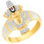 Sukai Jewels Tirupati Balaji Gold Plated Alloy  Brass Cubic Zirconia Finger Ring for Men SFR894G