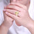 Sukai Jewels Tirupati Balaji Gold Plated Alloy  Brass Cubic Zirconia Finger Ring for Men SFR894G