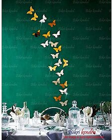 Bikri Kendra - Butterfly 10 Silver 10 Golden - 3D Acrylic Mirror Wall Stickers - B071JFMP3X