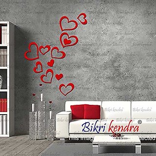 Buy Bikri Kendra Premium Love Hearts 3d Acrylic Mirror Wall Decor