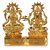 AN Handicrafts God Laxmi Ganesh Set Statue Idol Murti In Brass (4X4 Inch) Diwali Gift ( Religious Item )