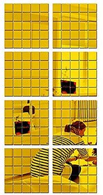 Bikri Kendra 200 Golden Square - 3D Acrylic Mirror Wall Stickers For Home & Office