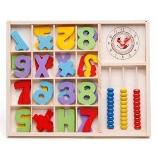 Computation study box Wooden 3 columns Abacus for Kids Counting Colors Numbers Maths Learning Educational Toy (Multicolo
