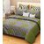 Choco Creation Green 3D Like Poly cotton Double Bedsheet With 2 Pillow Cover