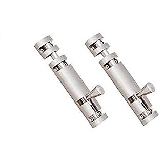                       MH 8 Inches Stainless Steel Full Round Tower Bolt--Pack of 2                                              