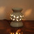 Skycandle Electric Ceramic Candle Holder White Color Leaf Cutwork DesignPot ShapedUniquely SimpleFlowery Shadow Imp