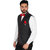 OORA HARTMANN Men's Black with Red Color piping Woven Cotton Blend Nehru and Modi Jacket Ethnic Style For Party Wear