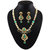 JewelMaze Gold Plated Green Kundan And Austrian Stone Necklace Set-2201104