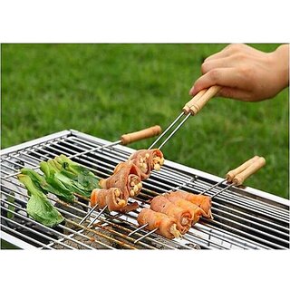 K Kudos 20 Pcs Stainless Steel Barbecue Skewers with Wood Handle Marshmallow...