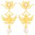 Voylla Elegant Drop Earrings with Floral Motifs For Women