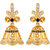 Voylla CZ Gold Blue Bell Earrings For Women