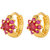 Voylla Ruby Floral Micro Hoop Earrings For Women