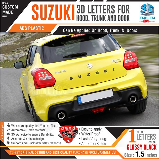 CarMetics SUZUKI 3D Letters ( 3D Logo 3D Emblem for SUZUKI SWIFT