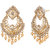 Kord Store Gold Plated White Stone Maang Tika And Earrings Set For Girls & Women.