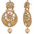 Kord Store Gold Plated White Stone Maang Tika And Earrings Set For Girls & Women.