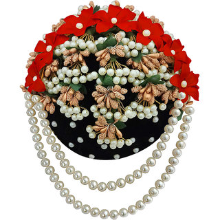Buy JewelMaze Multi And Pearl Floral Design Hair Brooch-1502237A Online @  ₹779 from ShopClues
