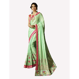 Esha Women's Silk Saree (Ramagreen)